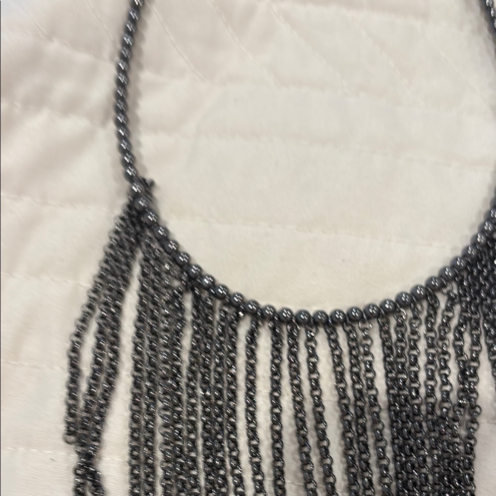 Elegant Black Fringe Necklace